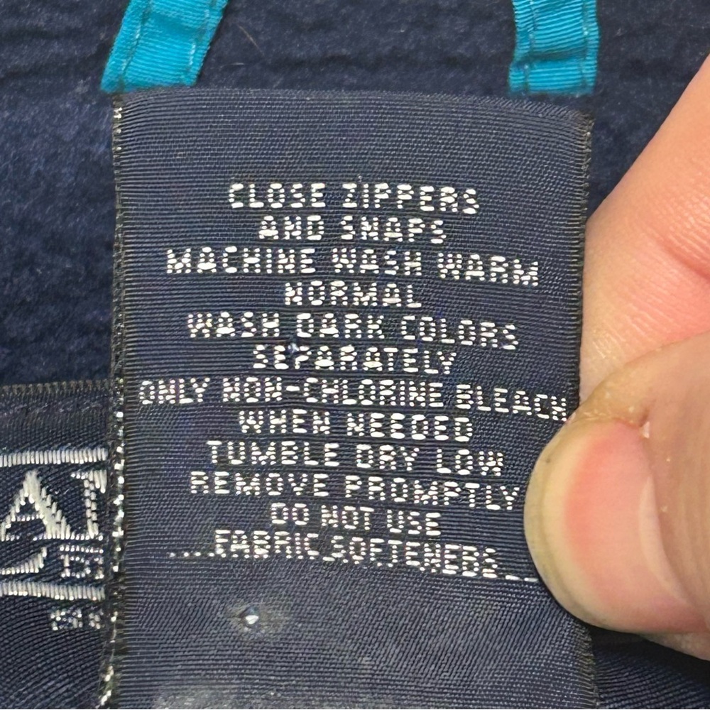 Lands End  Jacket Mens Tall L Teal Blue Fleece Lined Thinsulate Made in USA - Picture 5 of 9